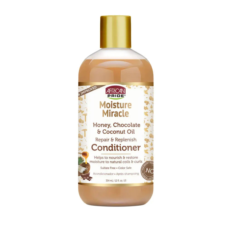 African Pride Moisture Miracle Honey, Chocolate & Coconut Oil Nourish & Restore Conditioner 12oz