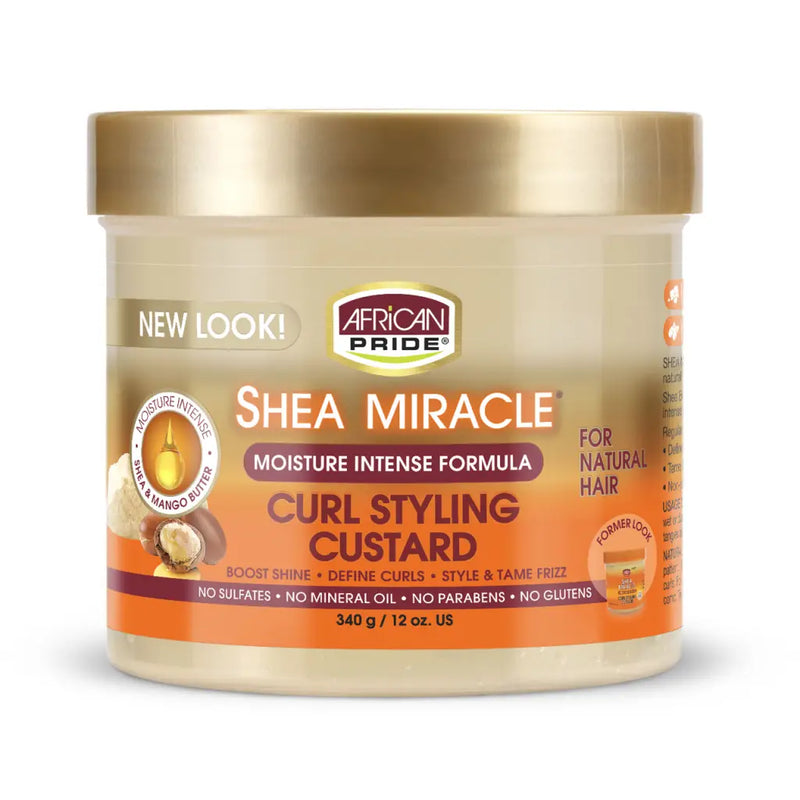 African Pride Shea Butter Miracle Moisture Intense Curl Styling Custard, 12 Oz.