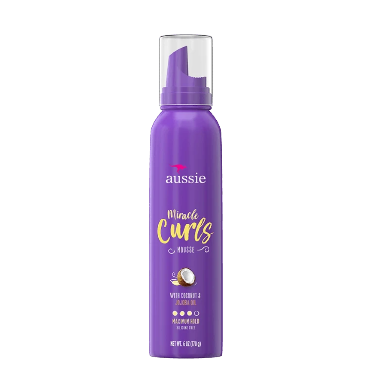 Aussie Miracle Curls Styling Mousse with Coconut, Maximum Hold 6 oz