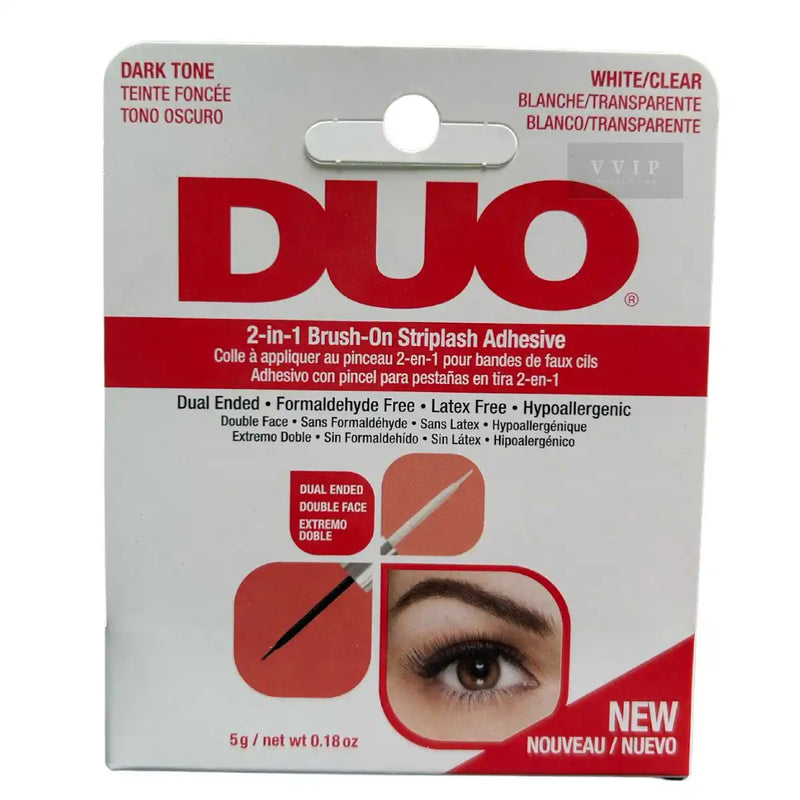 DUO Adhesives, 2-in-1 Brush On Clear & Dark Adhesive 0.18 oz (S20.M21)