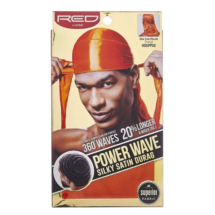 KISS Power Wave Silky Satin Durag - Orange