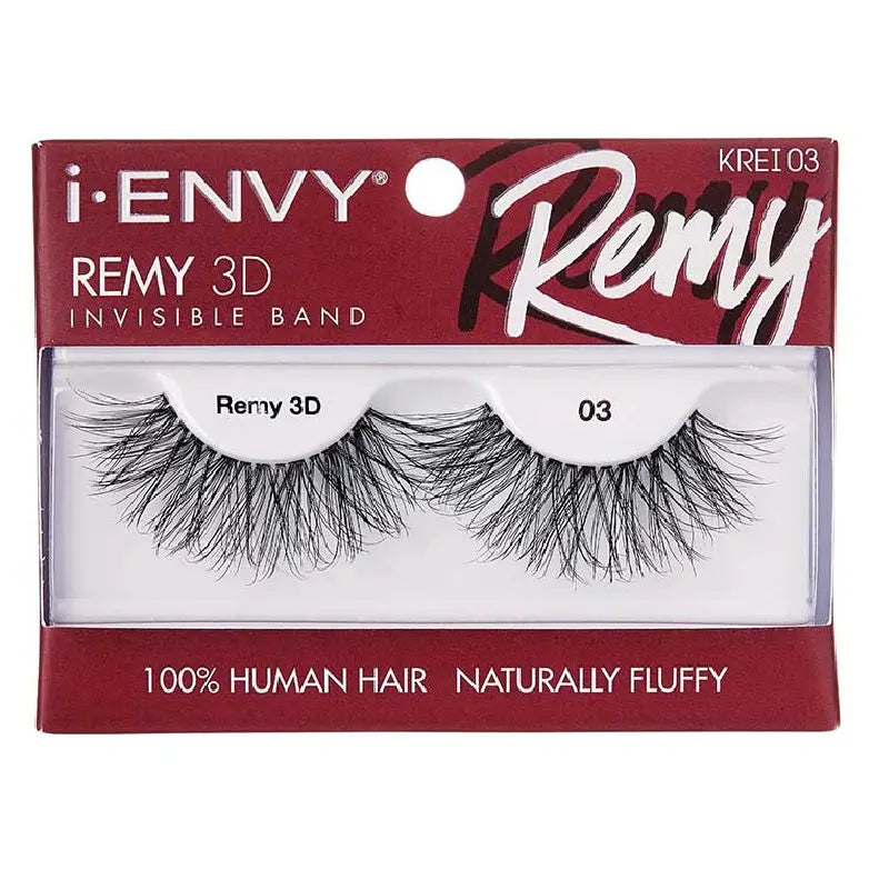 Kiss I Envy Remy 3D Invisible Band 100% Human Hair Eyelashes-KREI03