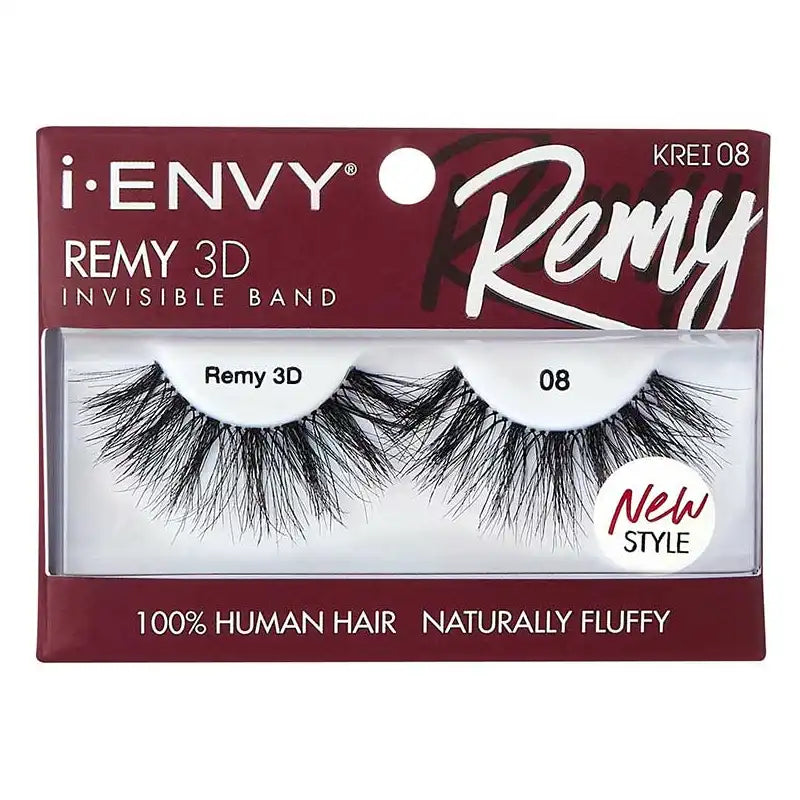 Kiss I Envy Remy 3D Invisible Band 100% Human Hair Eyelashes-KREI08