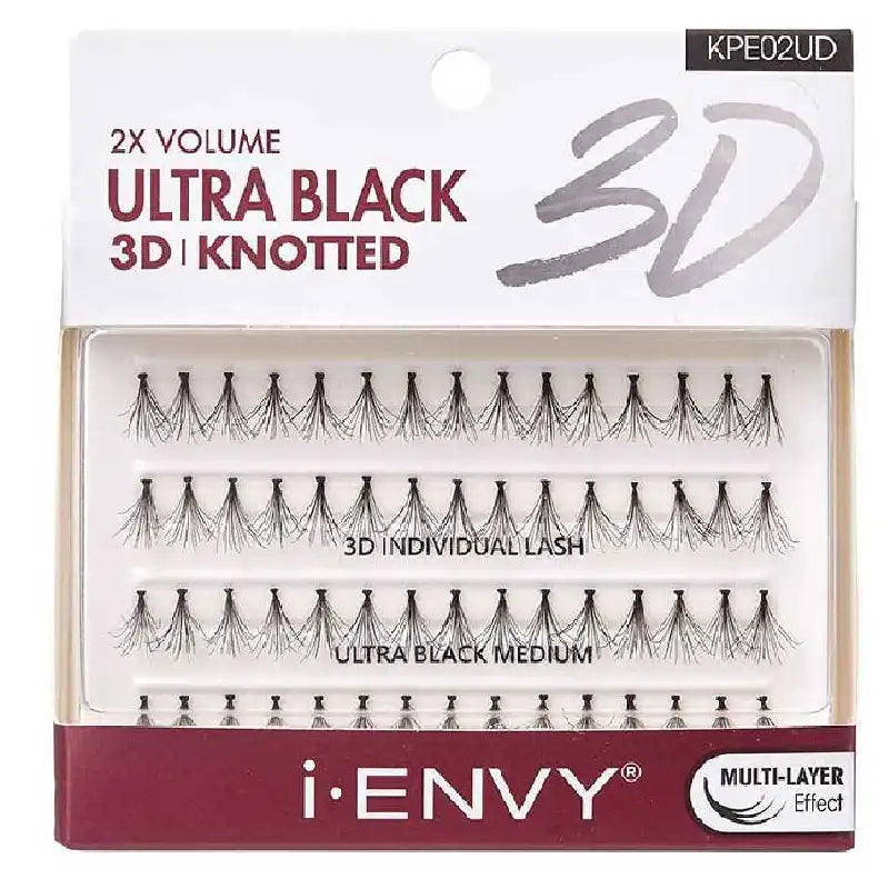 Midium Ultra Black 3D Knotted Individual Lash (70pcs)-KPE02UD