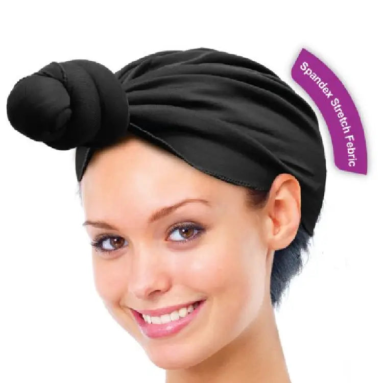 Pre Made Knotted Head Wrap -Black