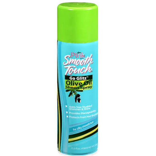 Pink Smooth Touch Olive Oil Go Glitz Sheen Spray 15.5oz