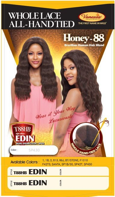 Vanessa T88HB EDIN Brazilian Human Hair Blend Swissilk Whole Lace Fr