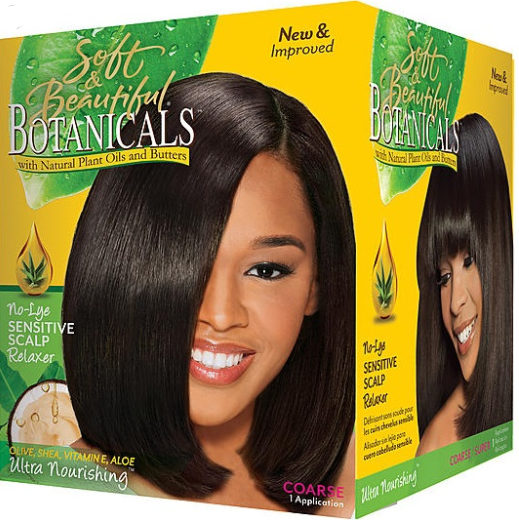 Soft & Beautiful Botanicals No-Lye Sensitive Scalp Relaxer Kit Coarse 1 App/2 App