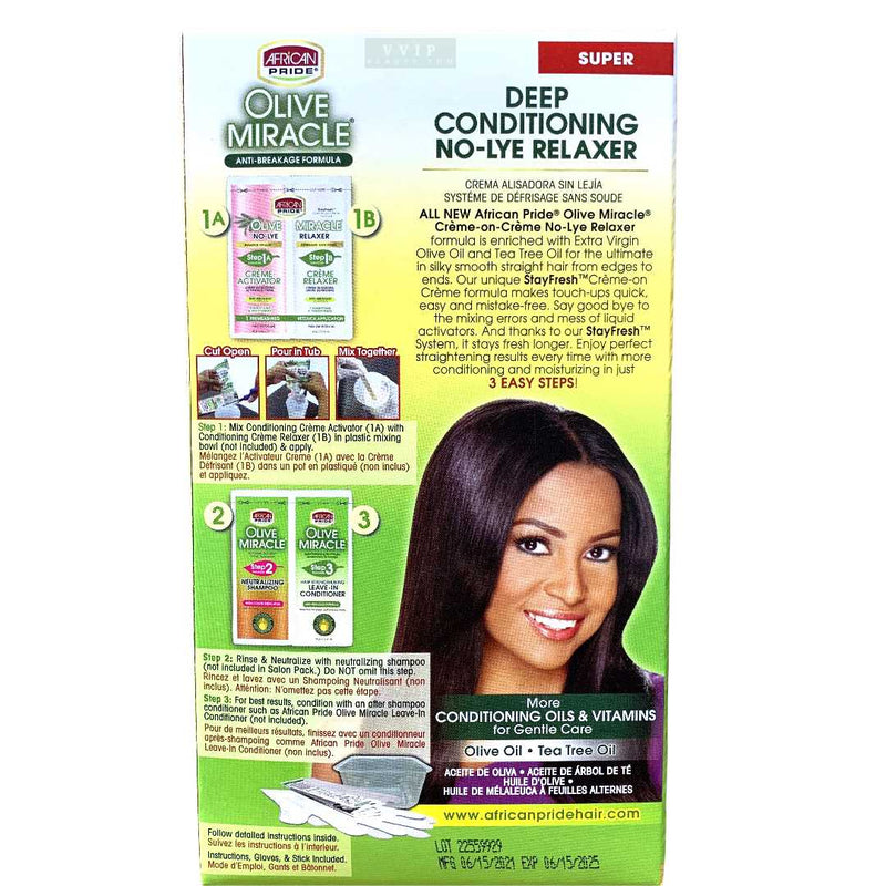 African Pride Olive Miracle No-Lye Relaxer  Complete Touch up (super) (B00071)