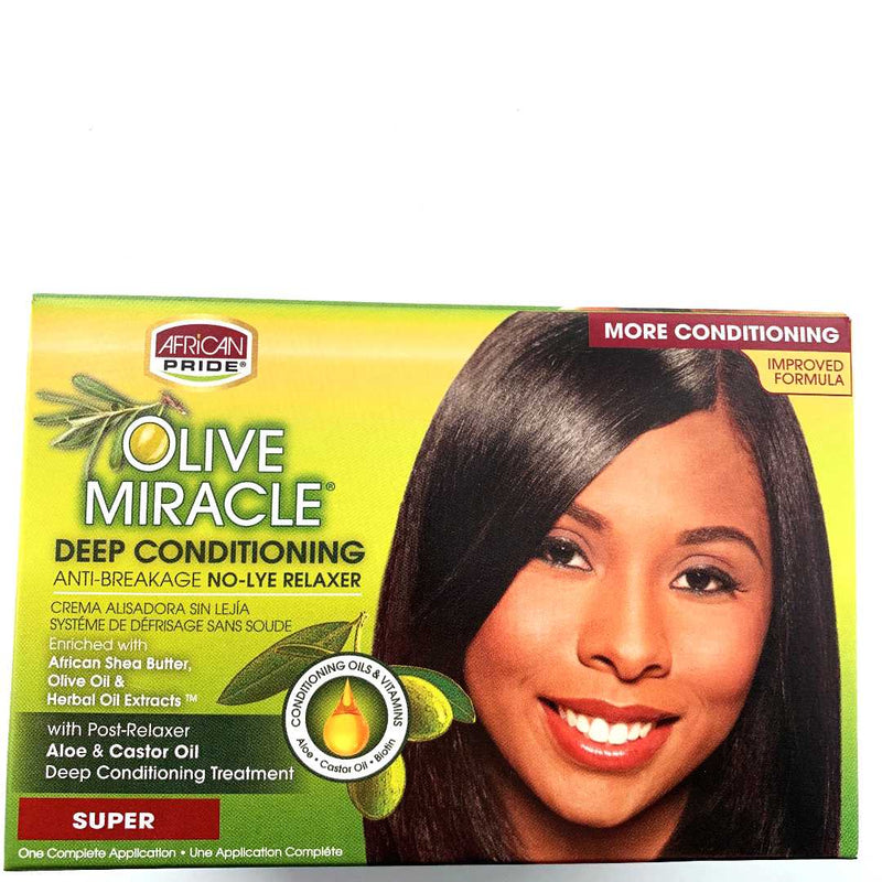 African Pride Olive Miracle No-Lye Relaxer 1 Complete Application-Super