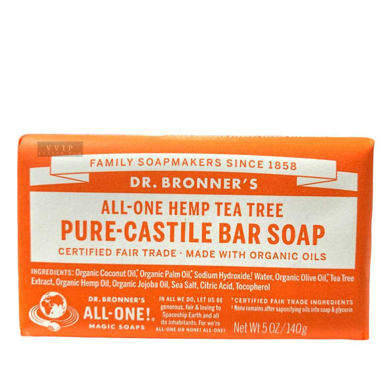 Dr. Bronner’s Pure-Castile Bar Soap – Tea Tree, 5 oz