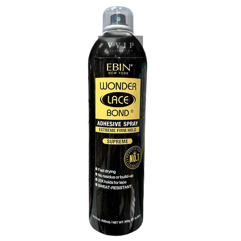 Ebin Wonder Lace Bonding Wig Adhesive Spray Black, Supreme Hold 14.2oz