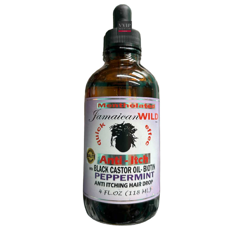 Jamaican Wild Anti-Itch Black Castor Oil Biotin- Peppermint Oil 4 oz