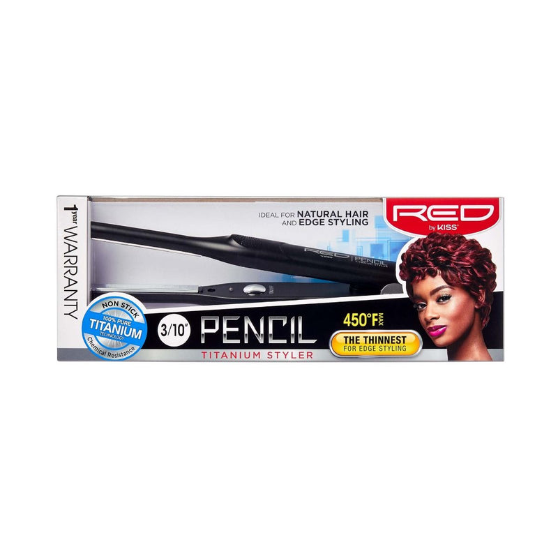 Red by Kiss Titanium Pencil Edge Styler 3/10" Flat Iron Thinnest 450F- FITS030