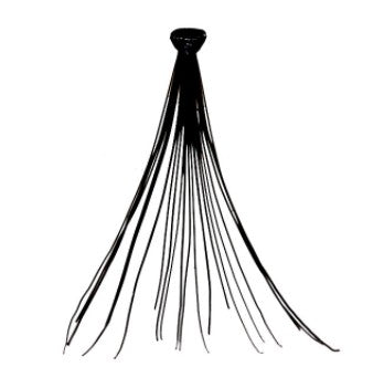 Long Ultra Black Knotted Individual Lash (70pcs)-KPE03UB