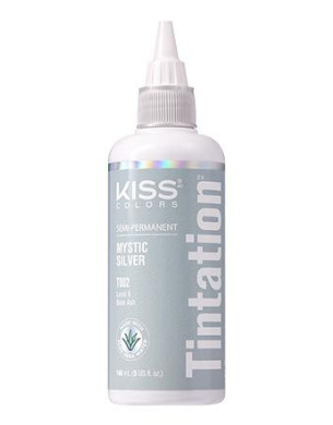 KISS COLORS Tintation Semi-Permanent Hair Color-T002 - Mystic Silver 5oz (S7)