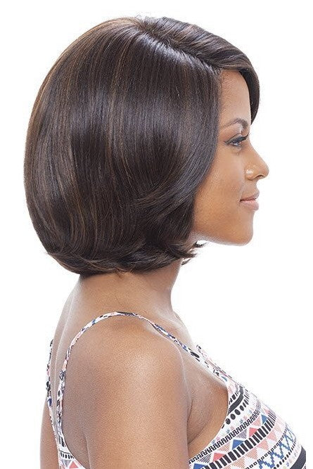 VANESSA HONEY BRAZILIAN HUMAN HAIR BLEND C-SIDE SWISS LACE FRONT WIG TCHB ILONEX