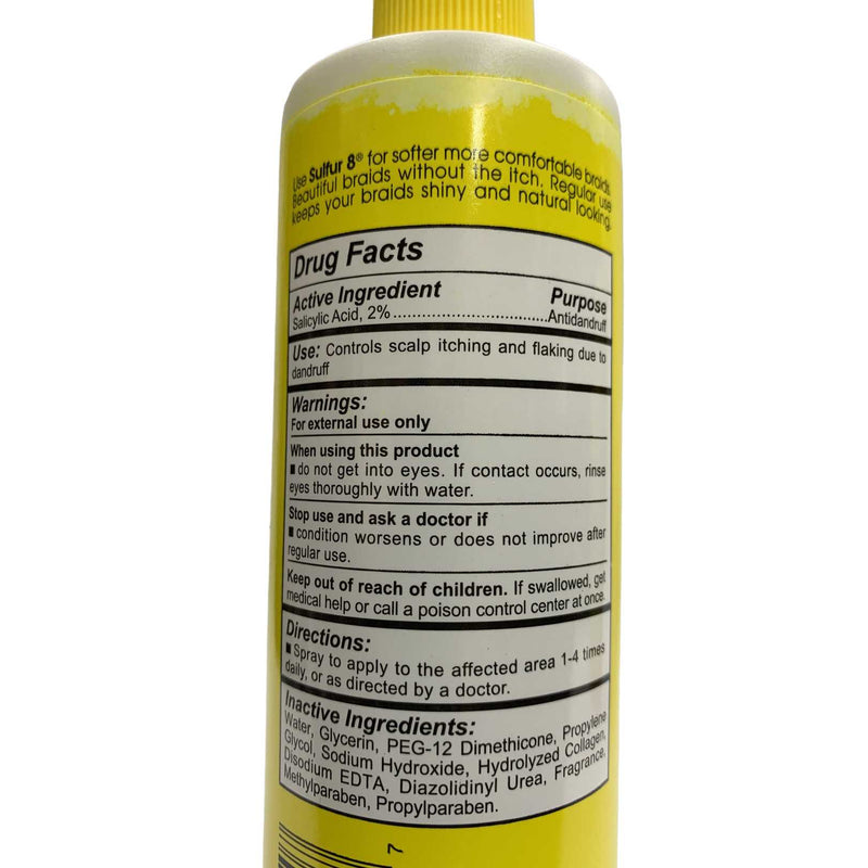 Sulfur 8 Braid Spray Medicated Anti-Dandruff Treatment 12 oz