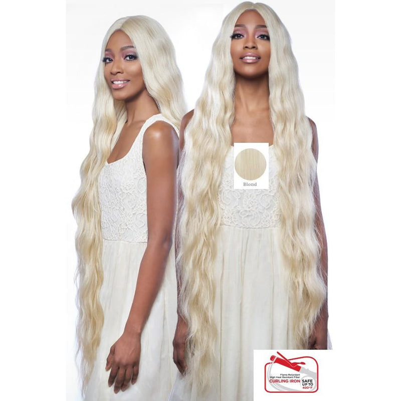 Swiss Lace Front Wig - 6" Deep Center Part XLong Wavy Style 42" - LSD91 (B)